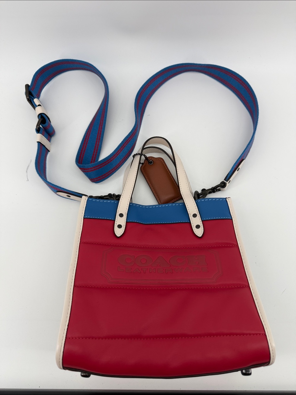 Coach Field Tote 22 in Red, White, and Blue (Style C6852) A21